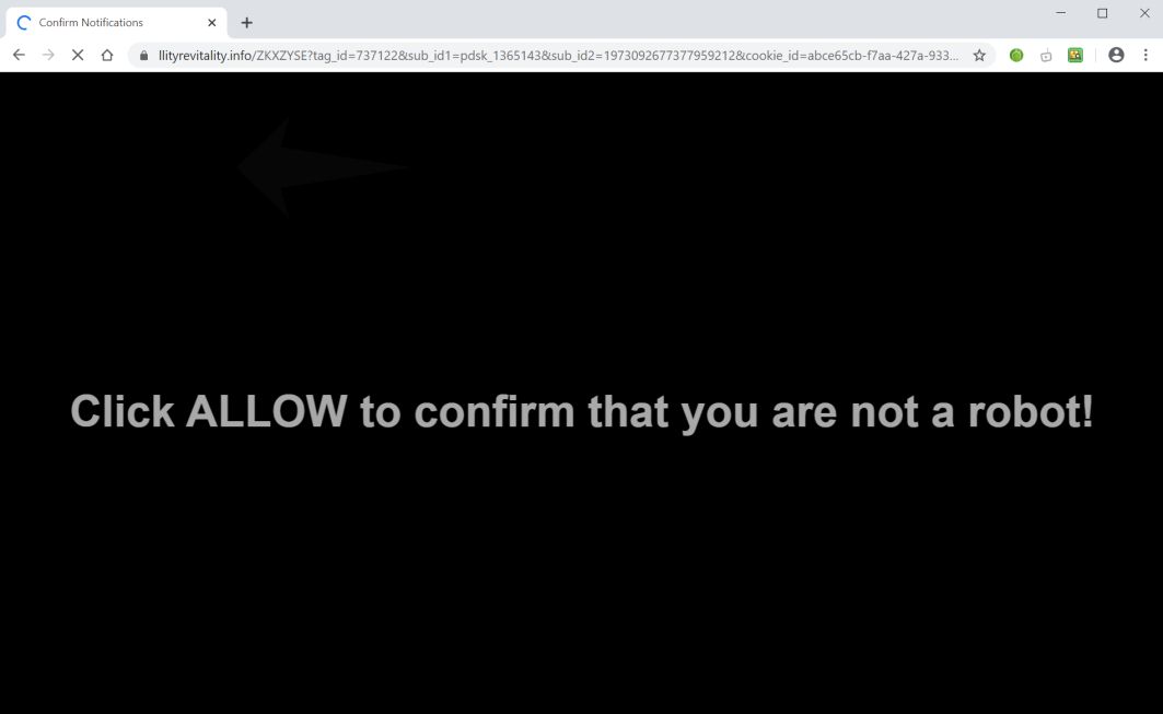 Image: Chrome browser is redirected to Llityrevitality.info