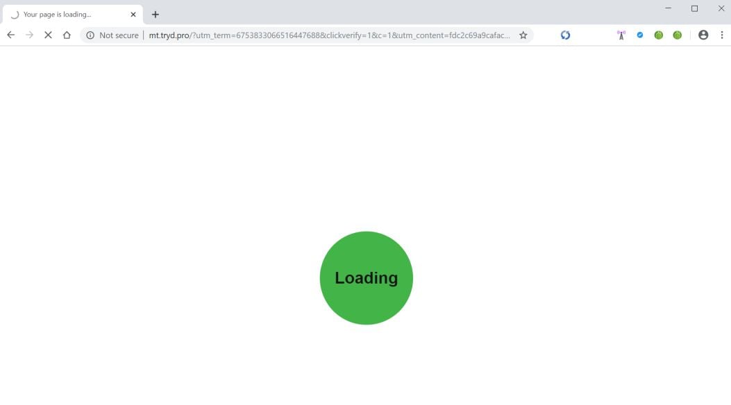 Image: Chrome browser is redirected to Mt.tryd.pro