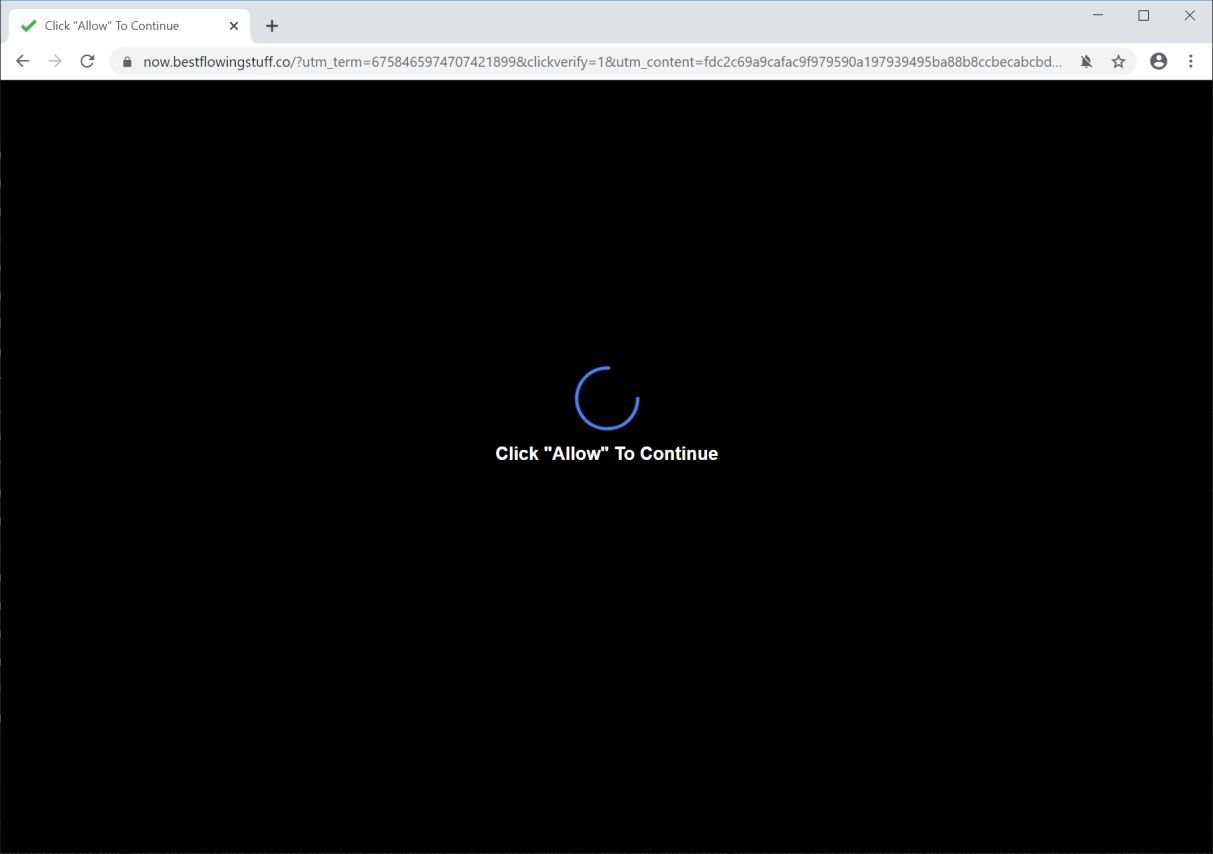Image: Chrome browser is redirected to Now.bestflowingstuff.co