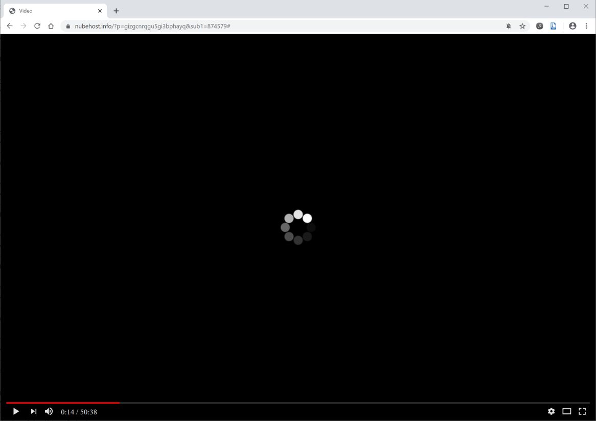 Image: Chrome browser is redirected to Nubehost.info