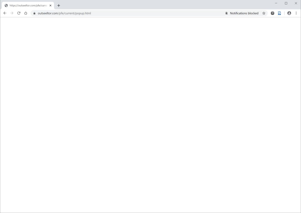 Image: Chrome browser is redirected to Outseeltor.com