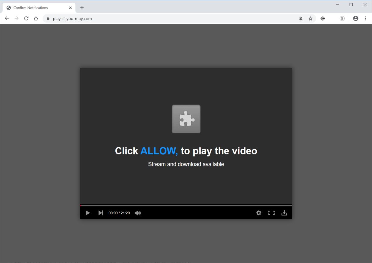 Image: Chrome browser is redirected to Play-if-you-may.com