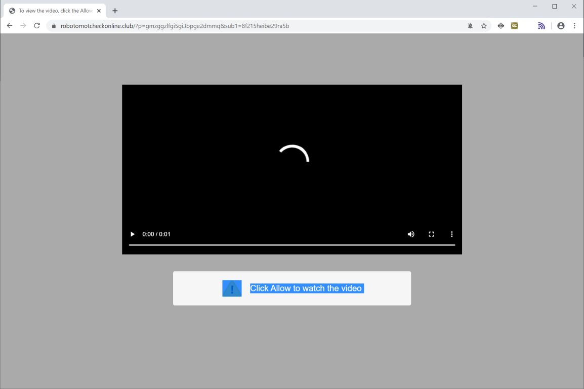 Image: Chrome browser is redirected to Robotornotcheckonline.club