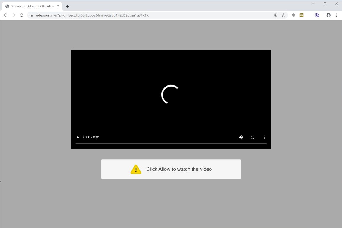 Image: Chrome browser is redirected to Videoport.me