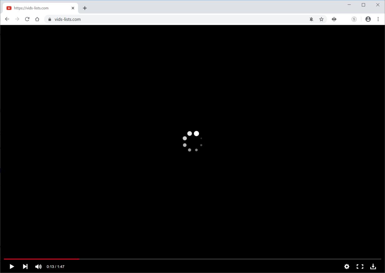 Image: Chrome browser is redirected to Vids-lists.com