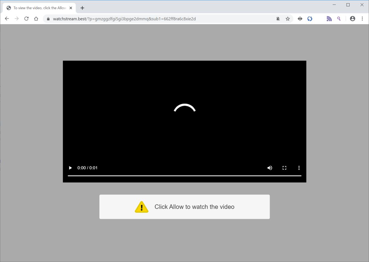 Image: Chrome browser is redirected to Watchstream.best