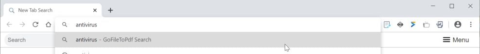 Image: Chrome browser is redirected to GoFileToPdf Search