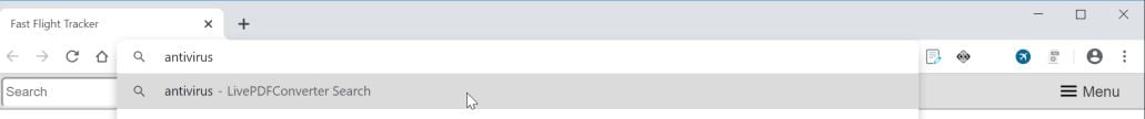  Image: Chrome browser is redirected to LivePDFConverter Search