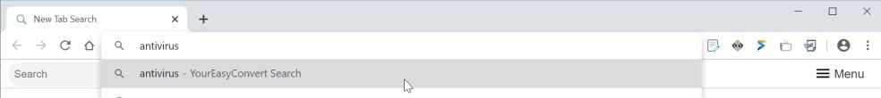 Image: Chrome browser is redirected to YourEasyConvert Search