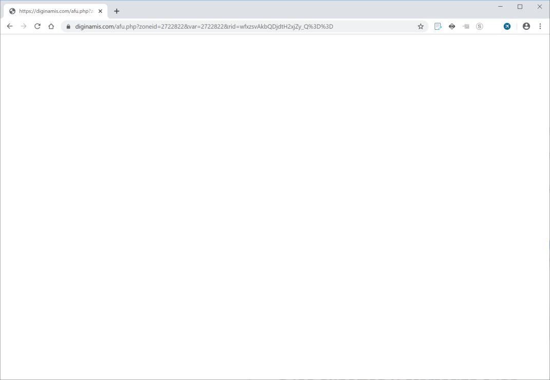 Image: Chrome browser is redirected to Diginamis.com