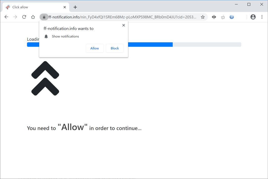 Image: Chrome browser is redirected to Ff-notification.info