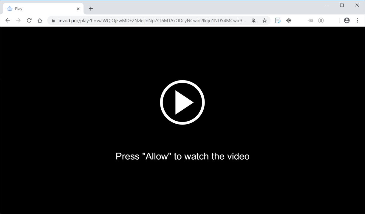 Image: Chrome browser is redirected to Invod.pro
