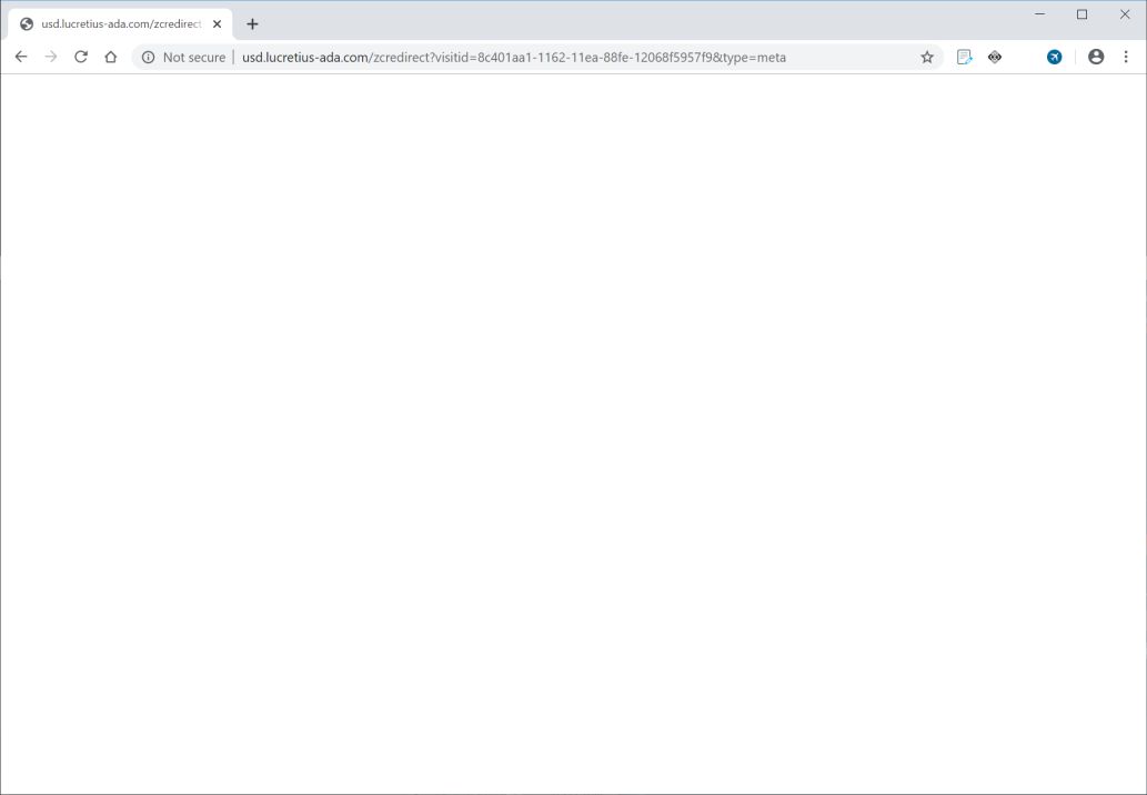 Image: Chrome browser is redirected to Usd.lucretius-ada.com