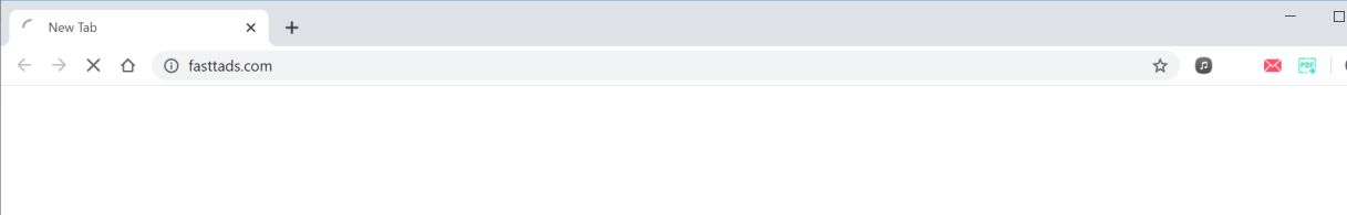 Image: Chrome browser is redirected to Fasttads.com
