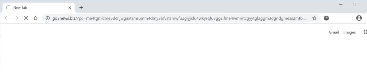 Image: Chrome browser is redirected to Go3news.biz