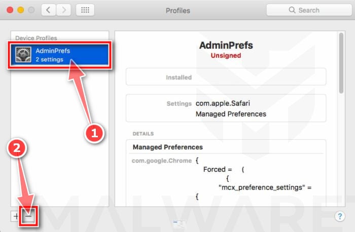 Remove malicious profiles from your Mac