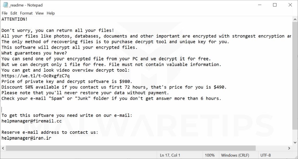 Image: Reha ransomware