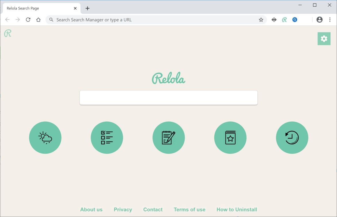 Image: Chrome browser is redirected to Relola Search