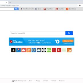 Image: Chrome browser is redirected to search.radiostreamingtooltab.com