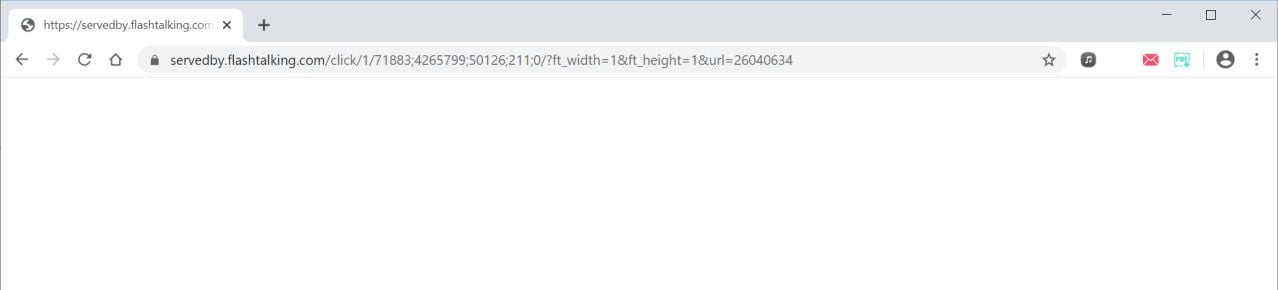 Image: Chrome browser is redirected to Servedby.flashtalking.com