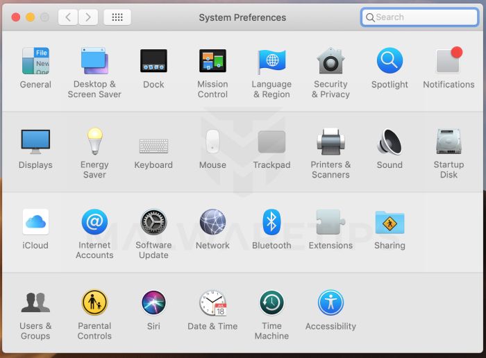 Search for Profiles in System Preferences