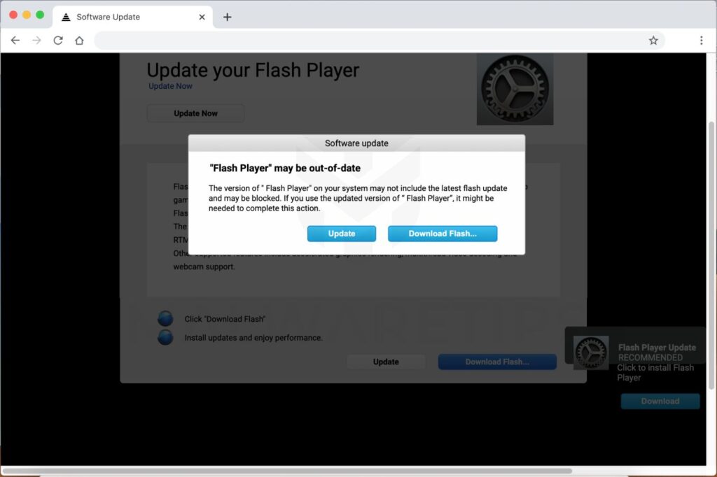 update to adobe flash player virus