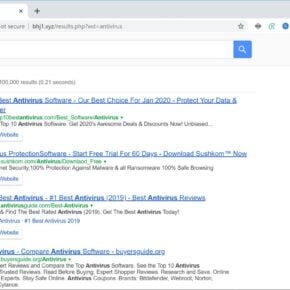 Image: Chrome browser is redirected to Bhj1.xyz