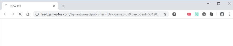 Image: Chrome browser is redirected to Feed.gamez4us.com