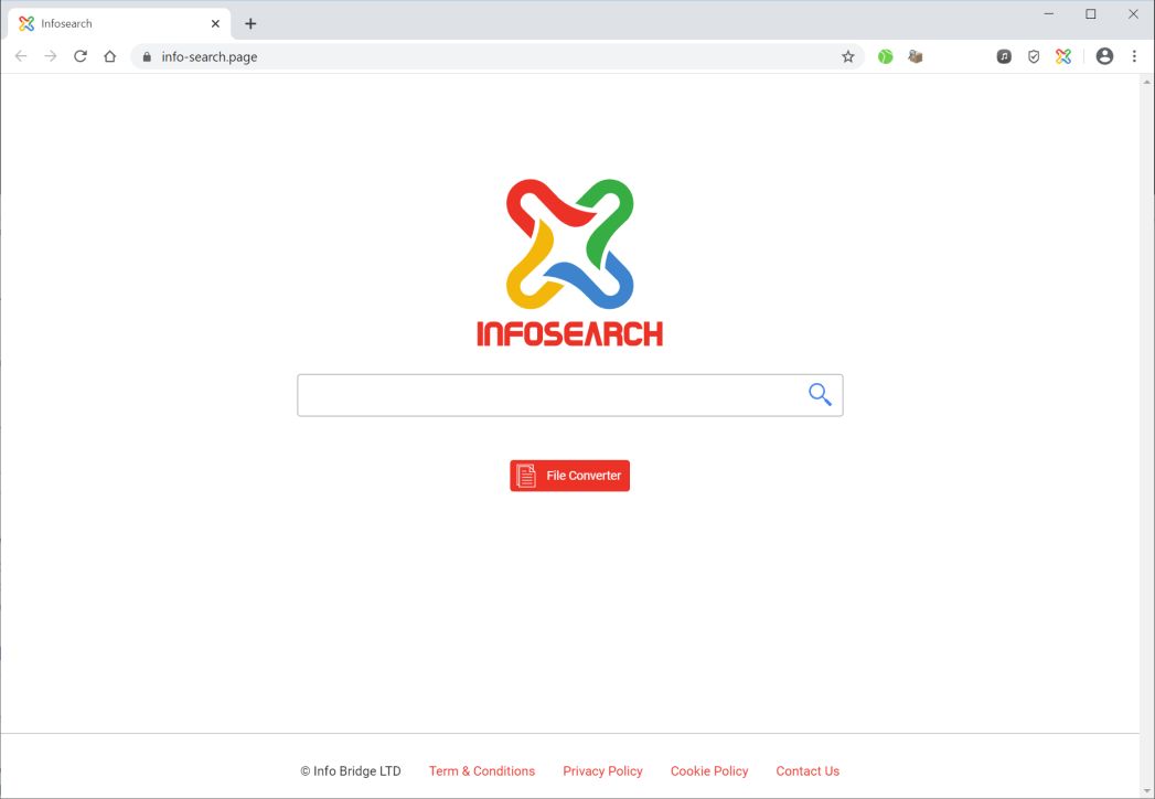 Image: Chrome browser is redirected to Info-search.page