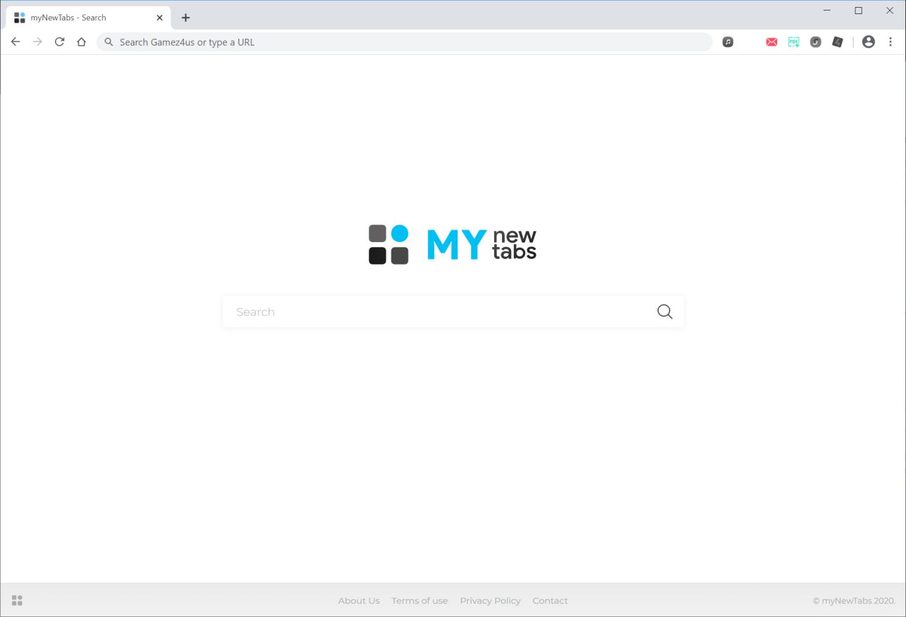 Image: Chrome browser is redirected to mynewtabs.com