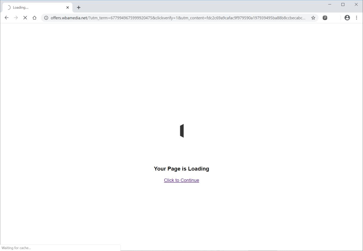 Image: Chrome browser is redirected to Offers.wbamedia.net