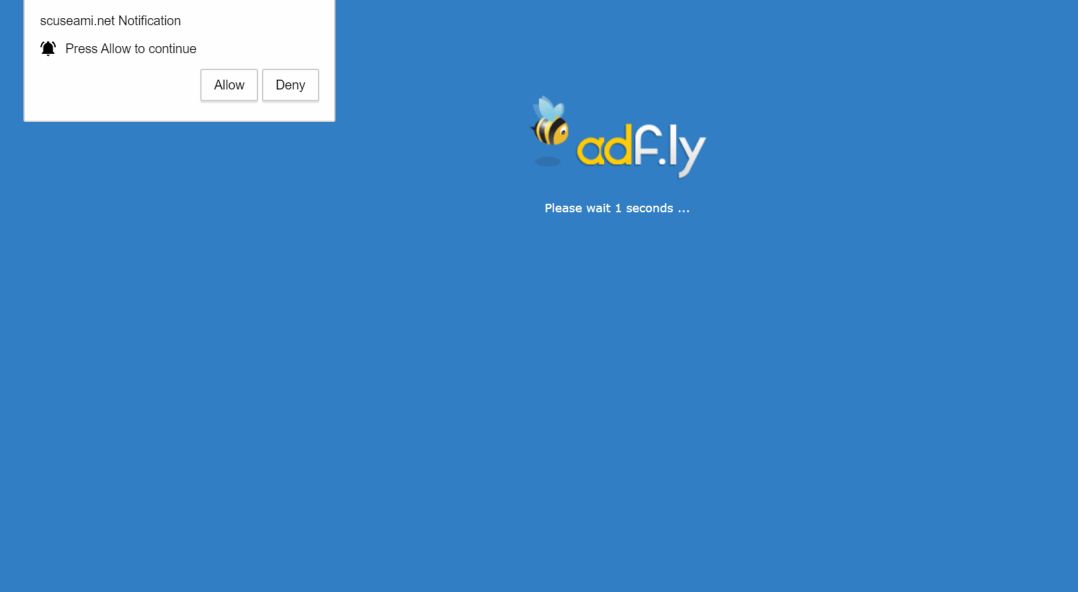 Image: Chrome browser is redirected to Scuseami.net