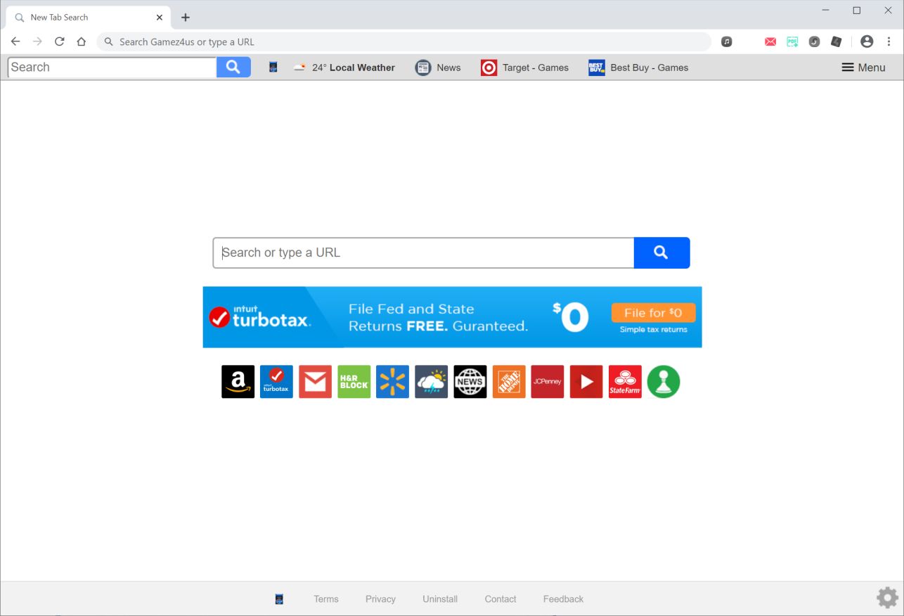 Image: Chrome browser is redirected to search.mydrivingdirections.co