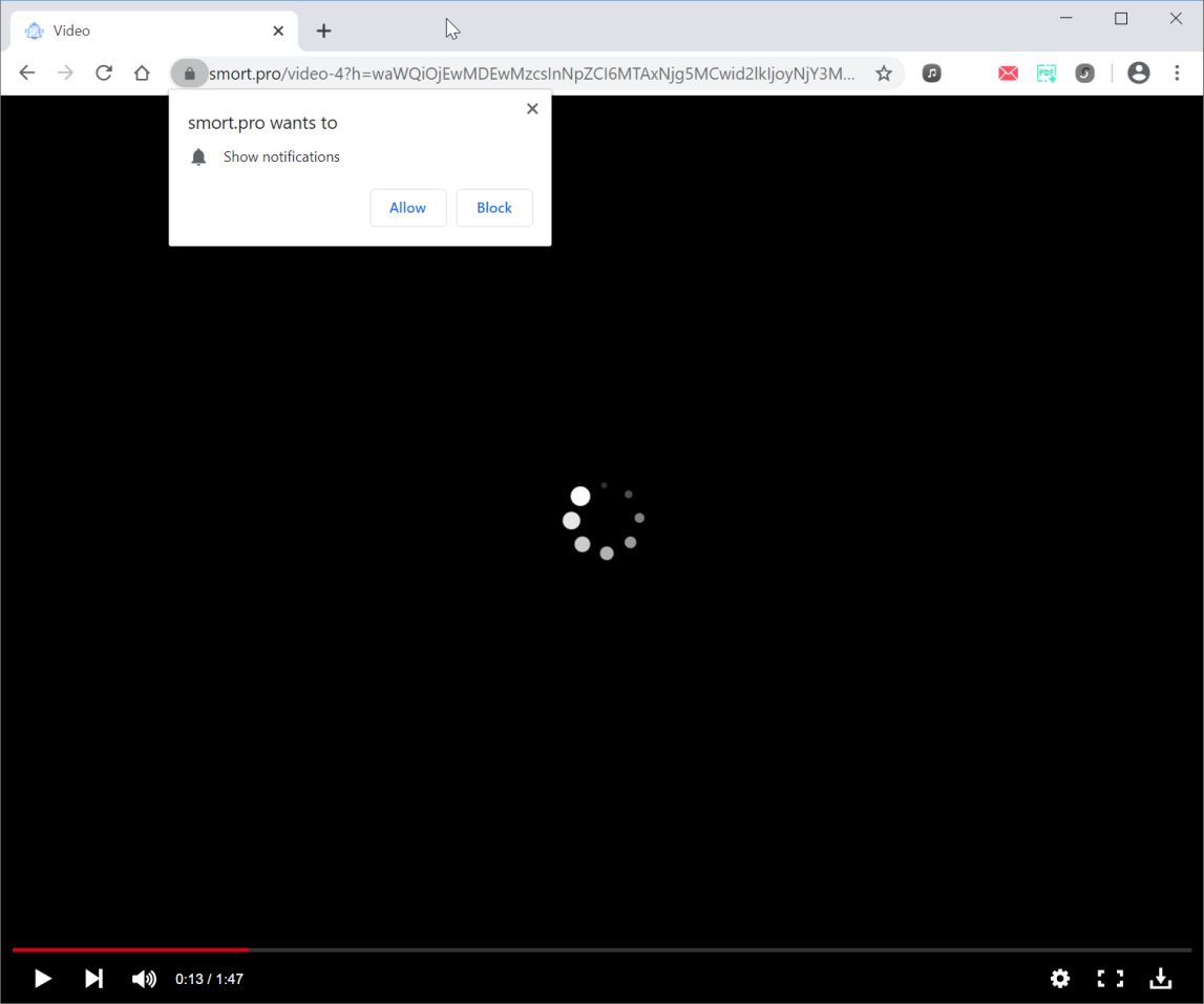 Image: Chrome browser is redirected to Smort.pro