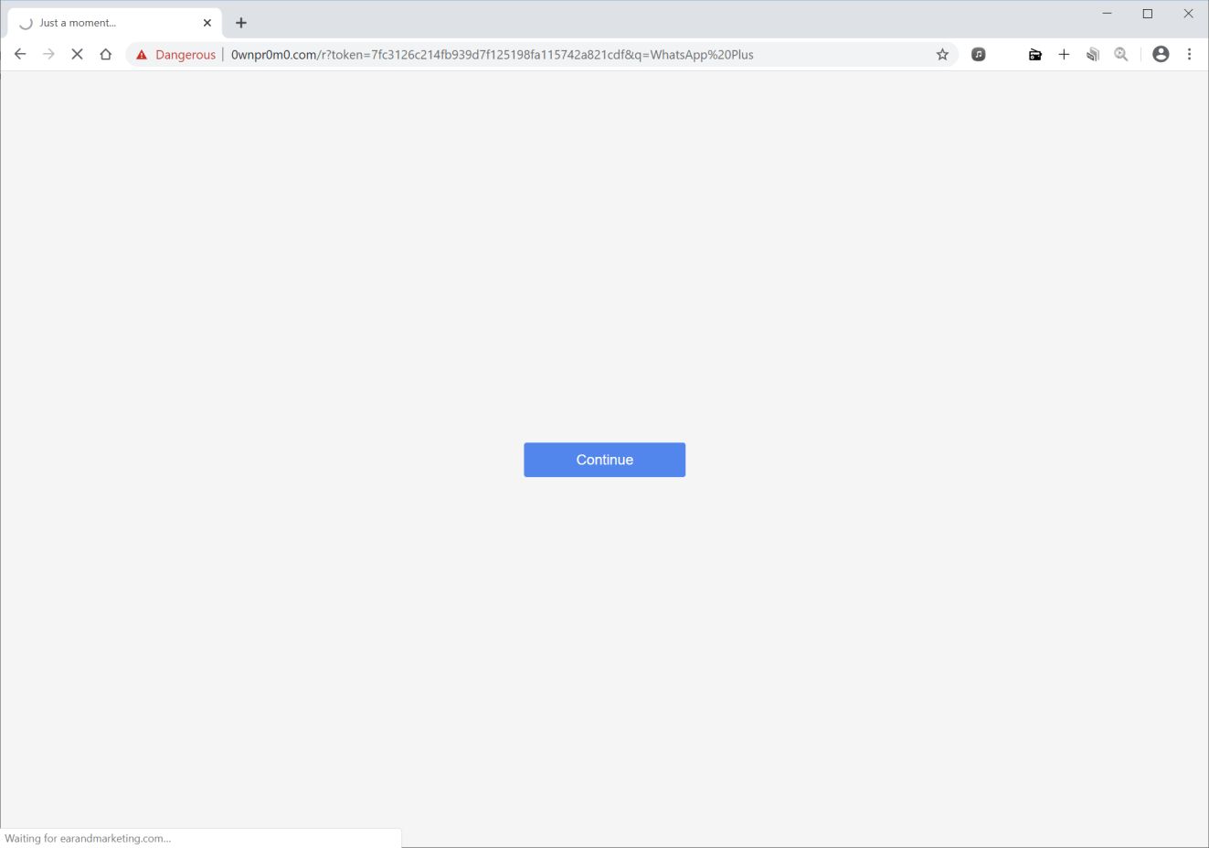 Image: Chrome browser is redirected to 0wnpr0m0.com