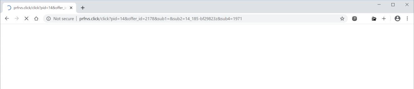 Image: Chrome browser is redirected to Prfrvs.click