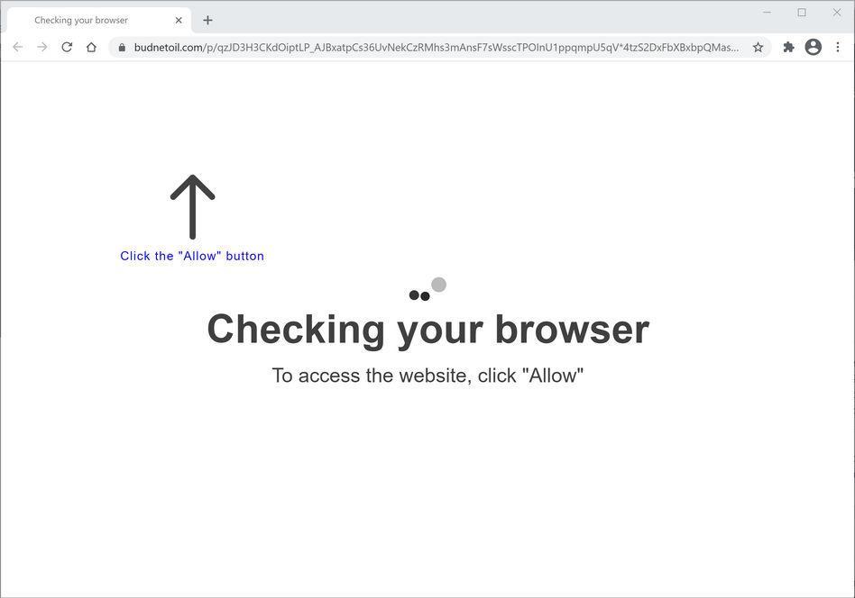 Image: Chrome browser is redirected to Budnetoil.com