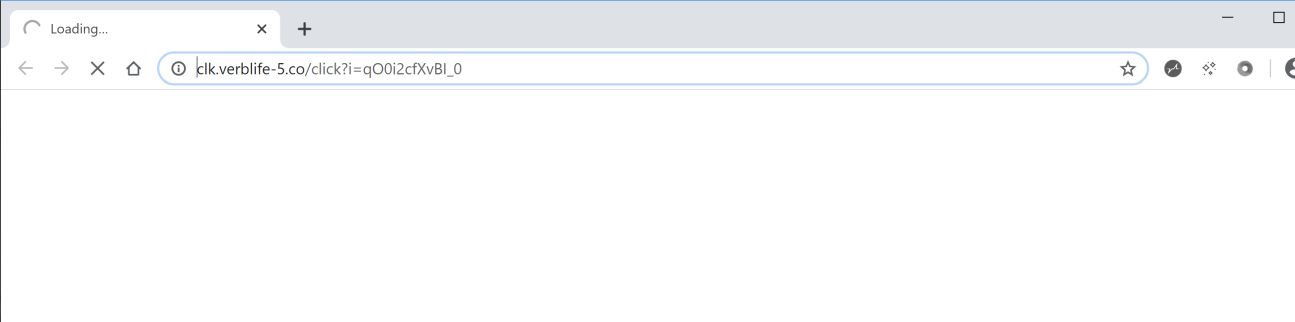 Image: Chrome browser is redirected to Clk.verblife-5.co