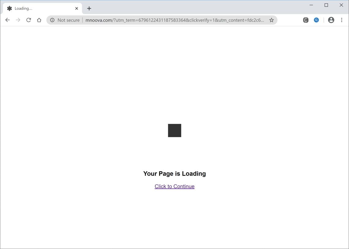 Image: Chrome browser is redirected to Mnoova.com