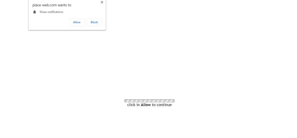 Image: Chrome browser is redirected to Place-web.com