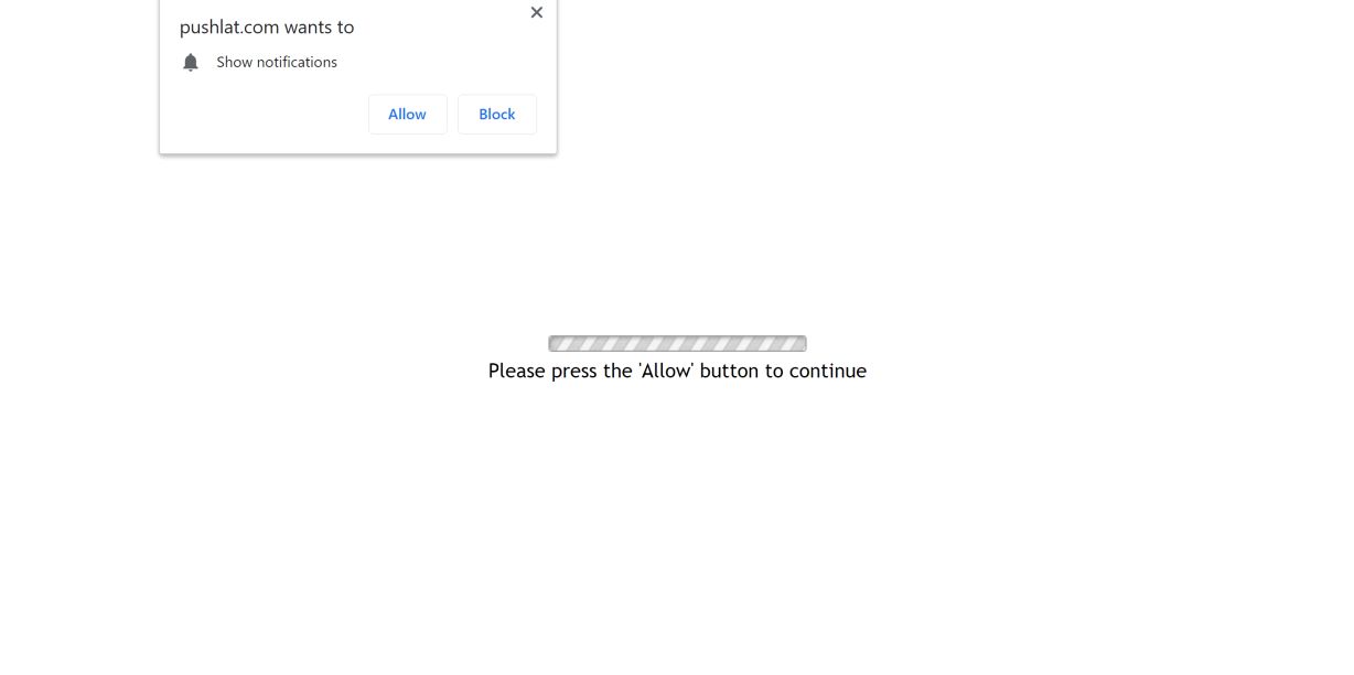 Image: Chrome browser is redirected to Pushlat.com