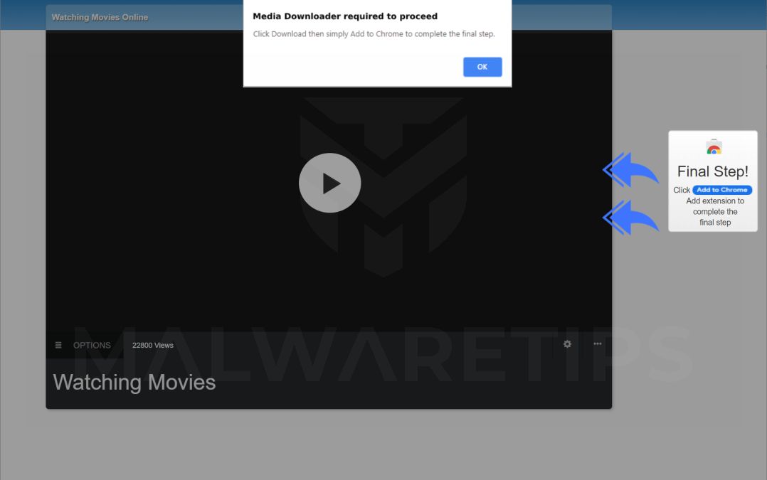 Image: Chrome browser is redirected to Videodownloaderapp.co