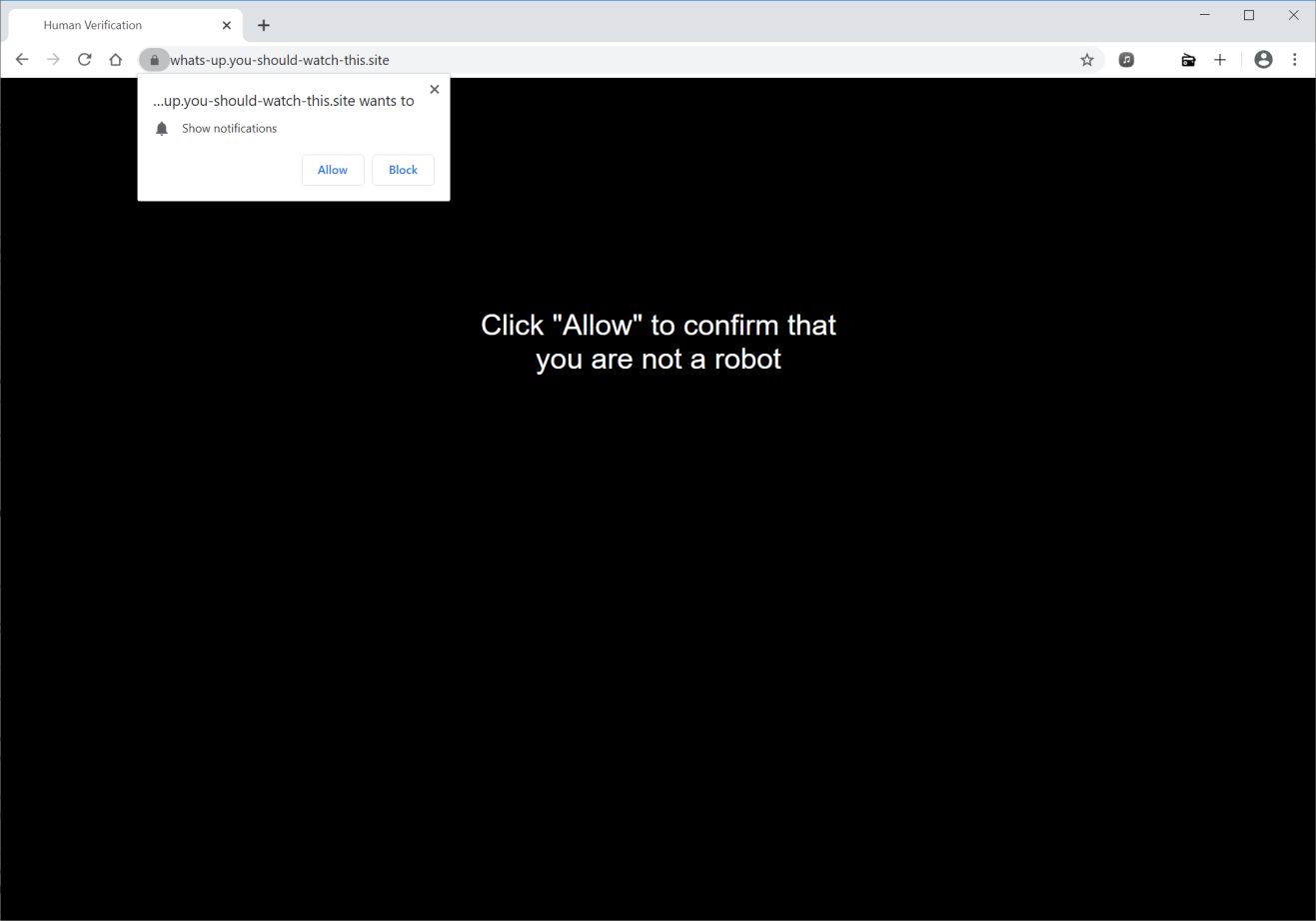 Изображение: браузер Chrome перенаправлен на Whats-up.you-should-watch-this.site
