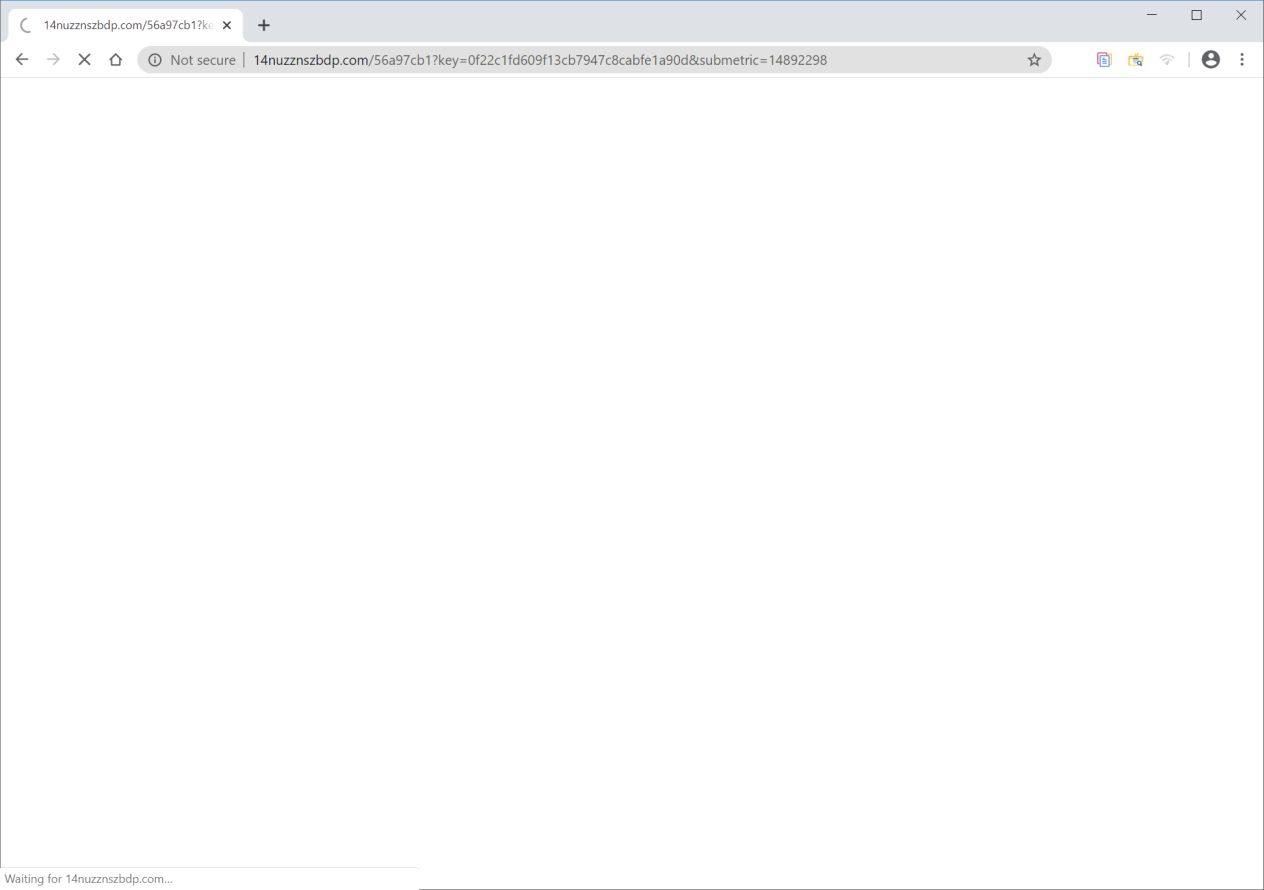 Image: Chrome browser is redirected to 14nuzznszbdp.com