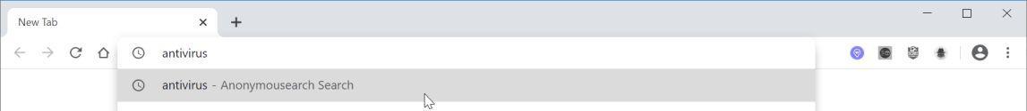 Image: Chrome browser is redirected to AnonymoSearch Search