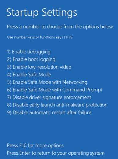 Boot in Safe Mode Windows 10 to remove to remove EveRed ransomware virus