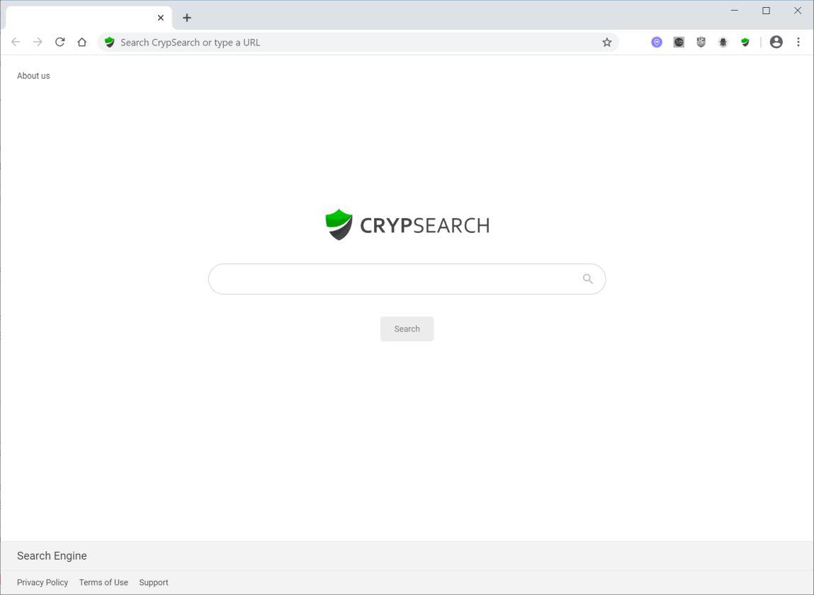 Image: Chrome browser is redirected to CrypSearch Search