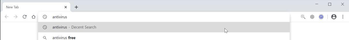 Image: Chrome browser is redirected to Decent Search