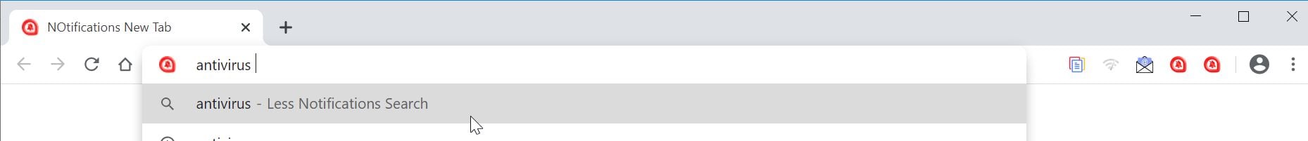 Image: Chrome browser is redirected to Less Notifications Search