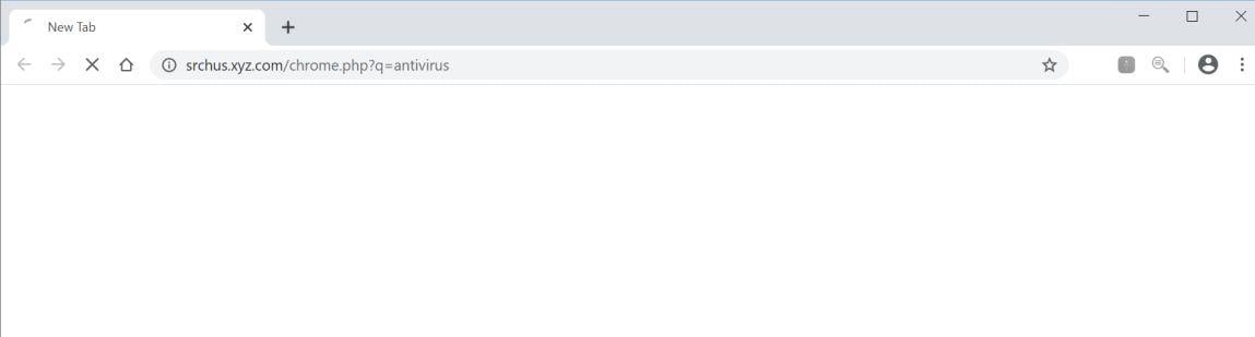 Image: Chrome browser is redirected to Srchus.xyz